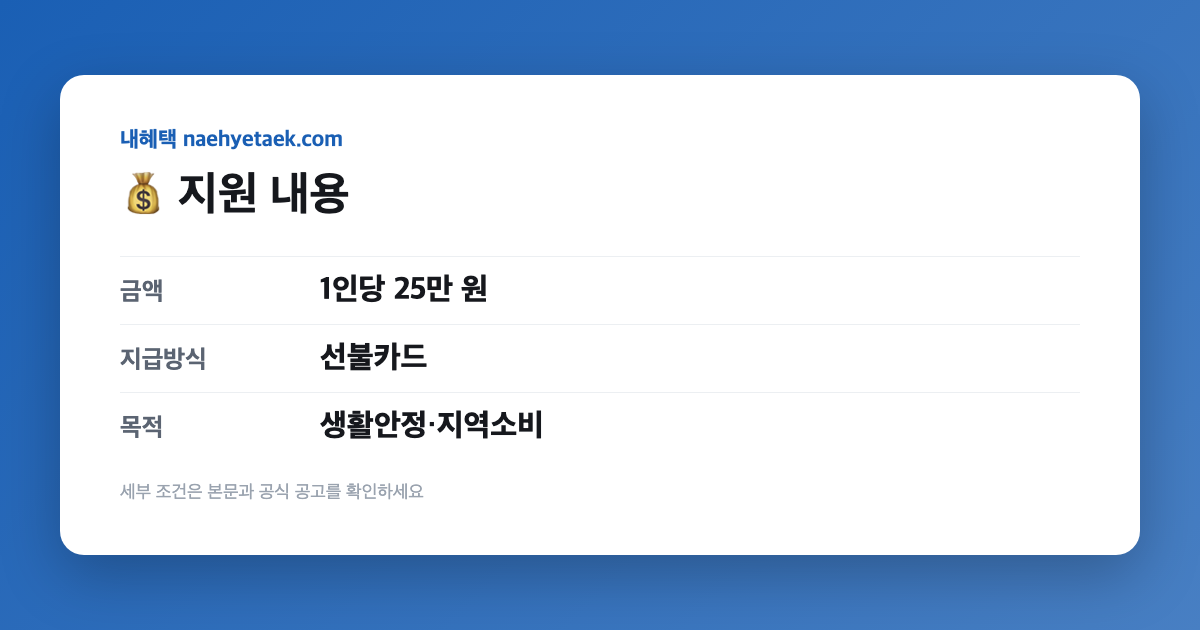 💰 25만원, 무엇을 주나