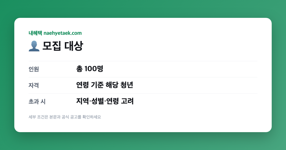 👤 모집 대상