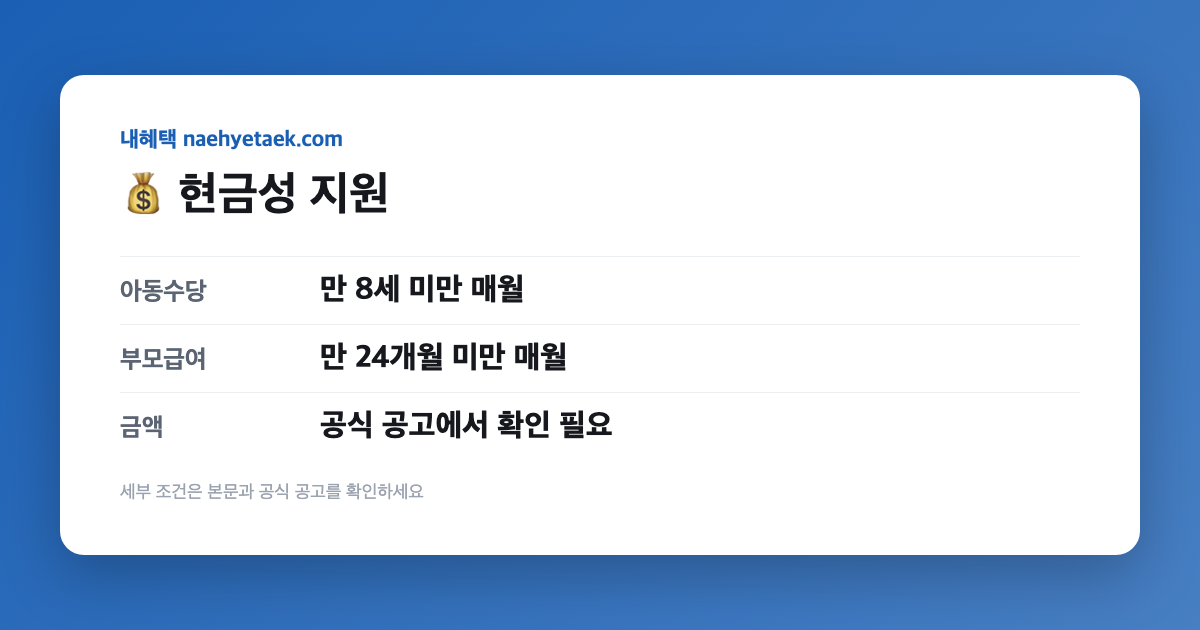 💰 현금성 지원
