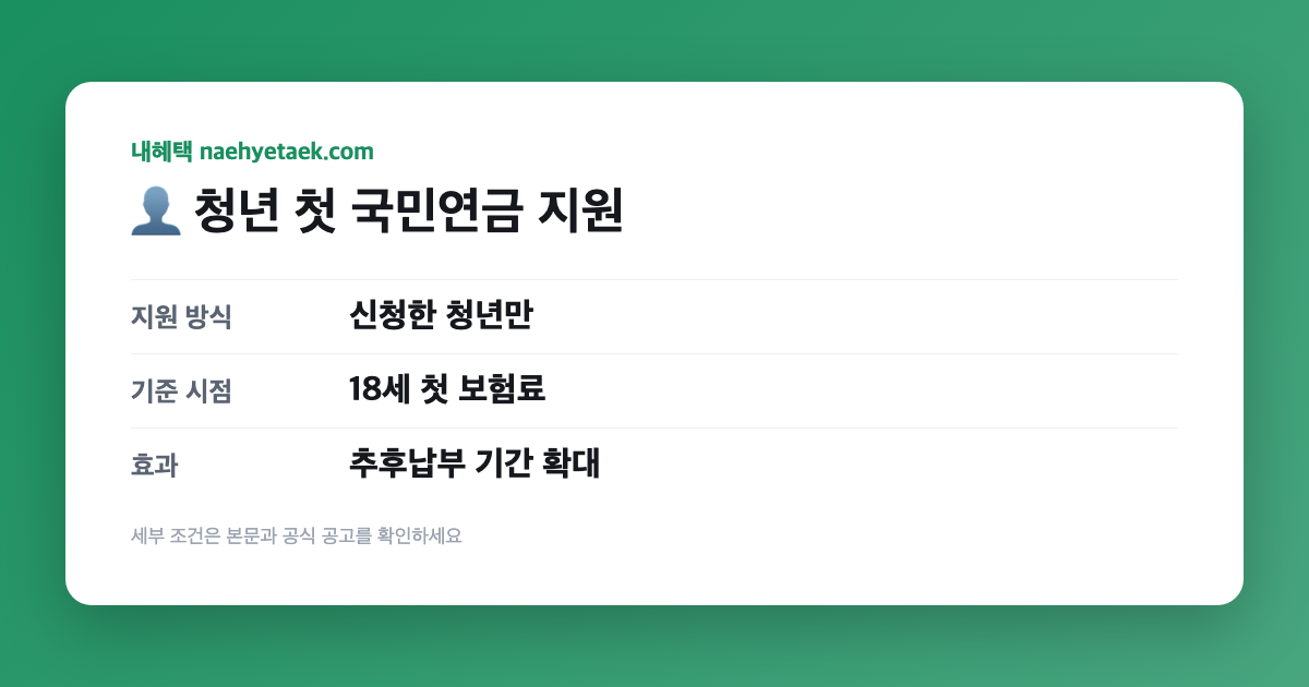 👤 청년 첫 국민연금 지원