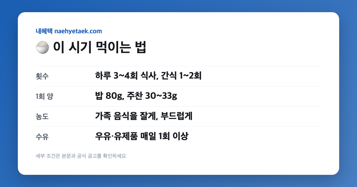 🍚 이 시기 먹이는 법
