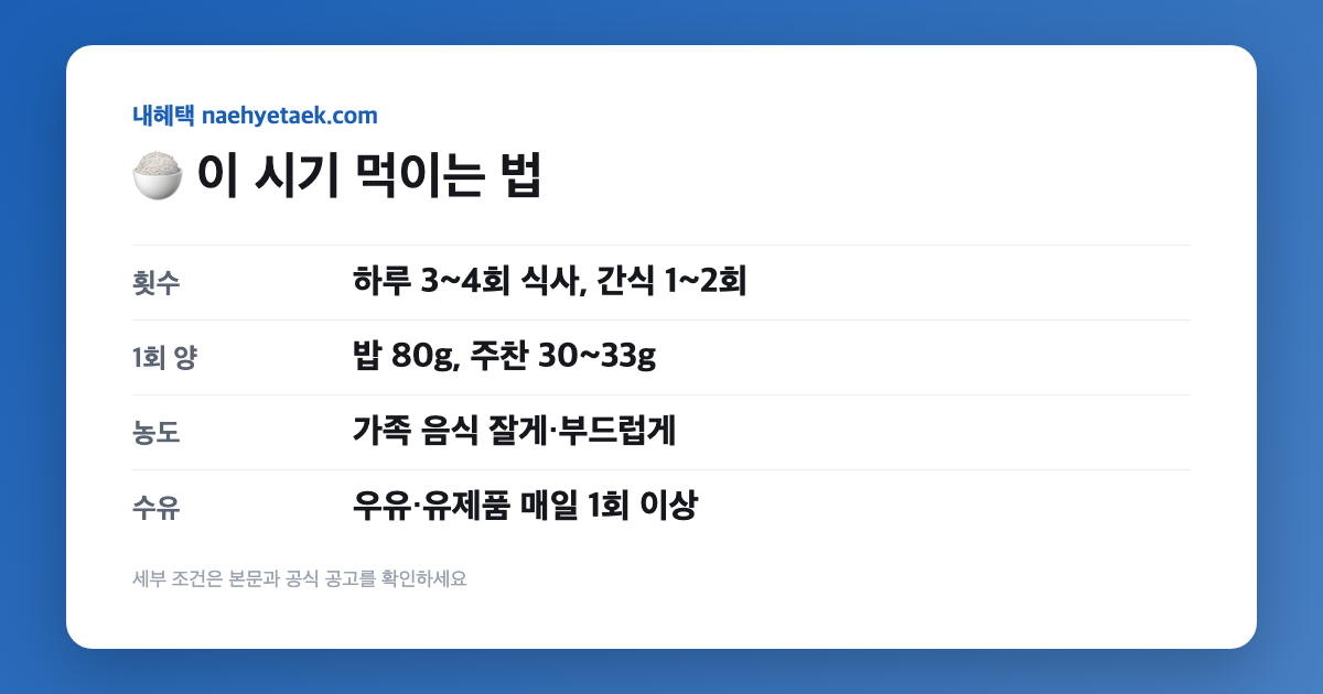 🍚 이 시기 먹이는 법