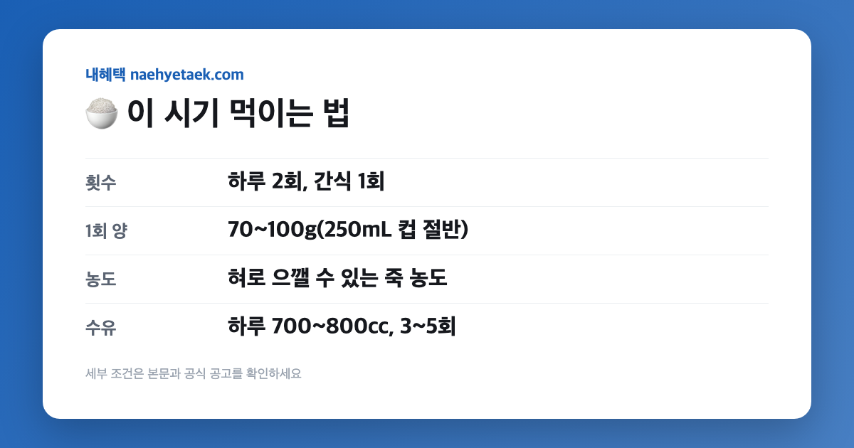 🍚 이 시기 먹이는 법