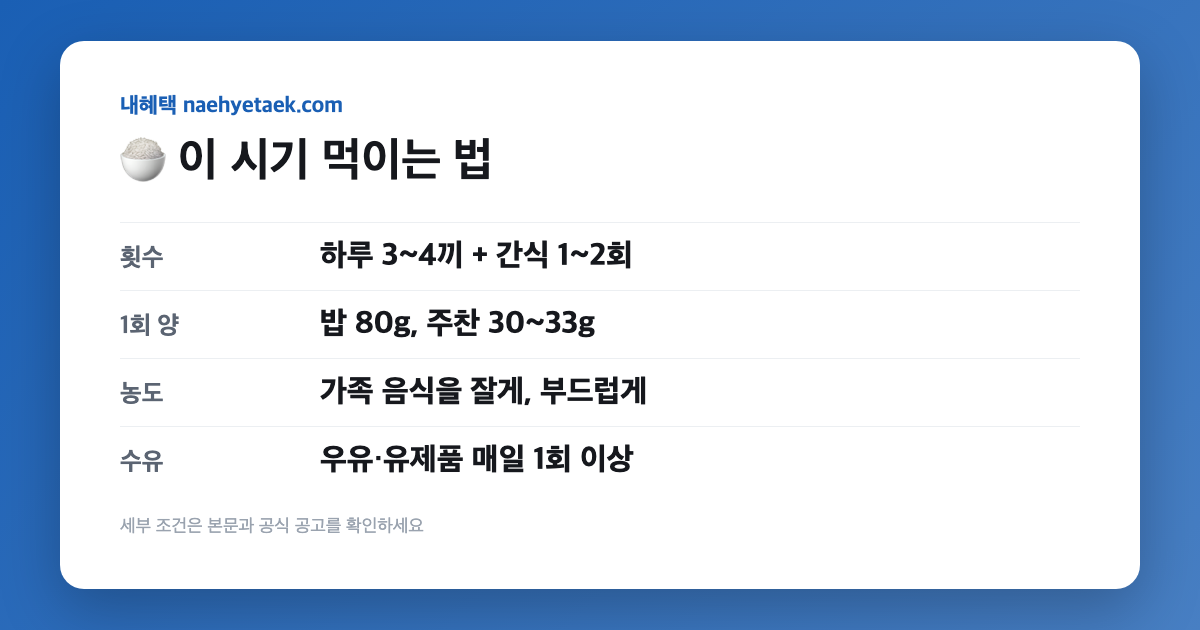 🍚 이 시기 먹이는 법