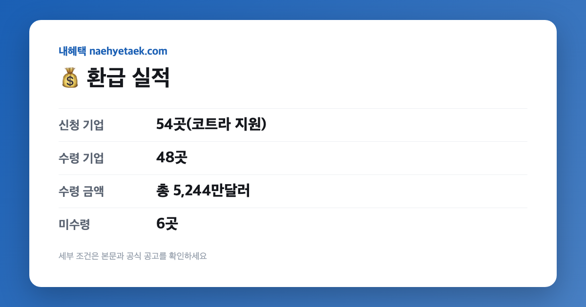 💰 환급 실적